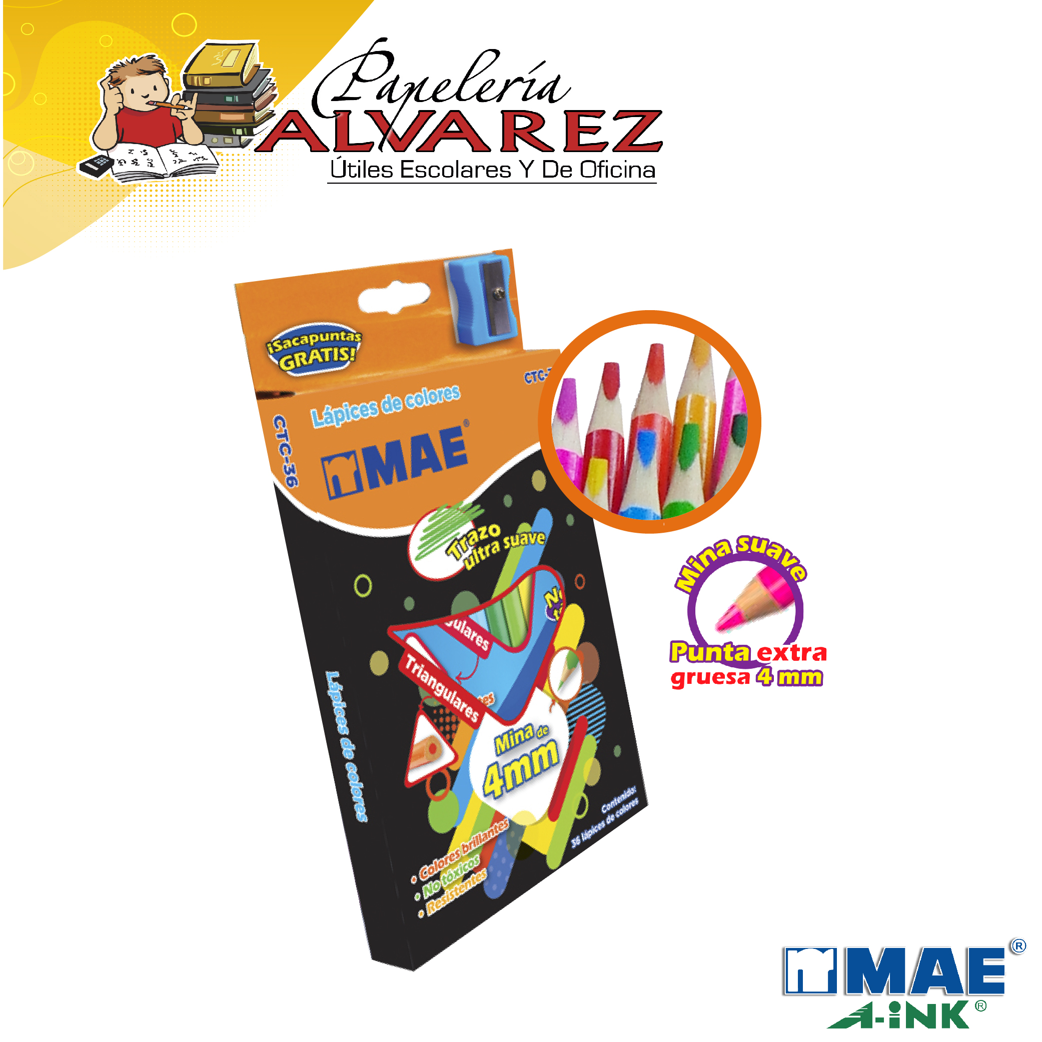 Imagen de COLOR MAE 4MM X 36 + SACAPUNTA