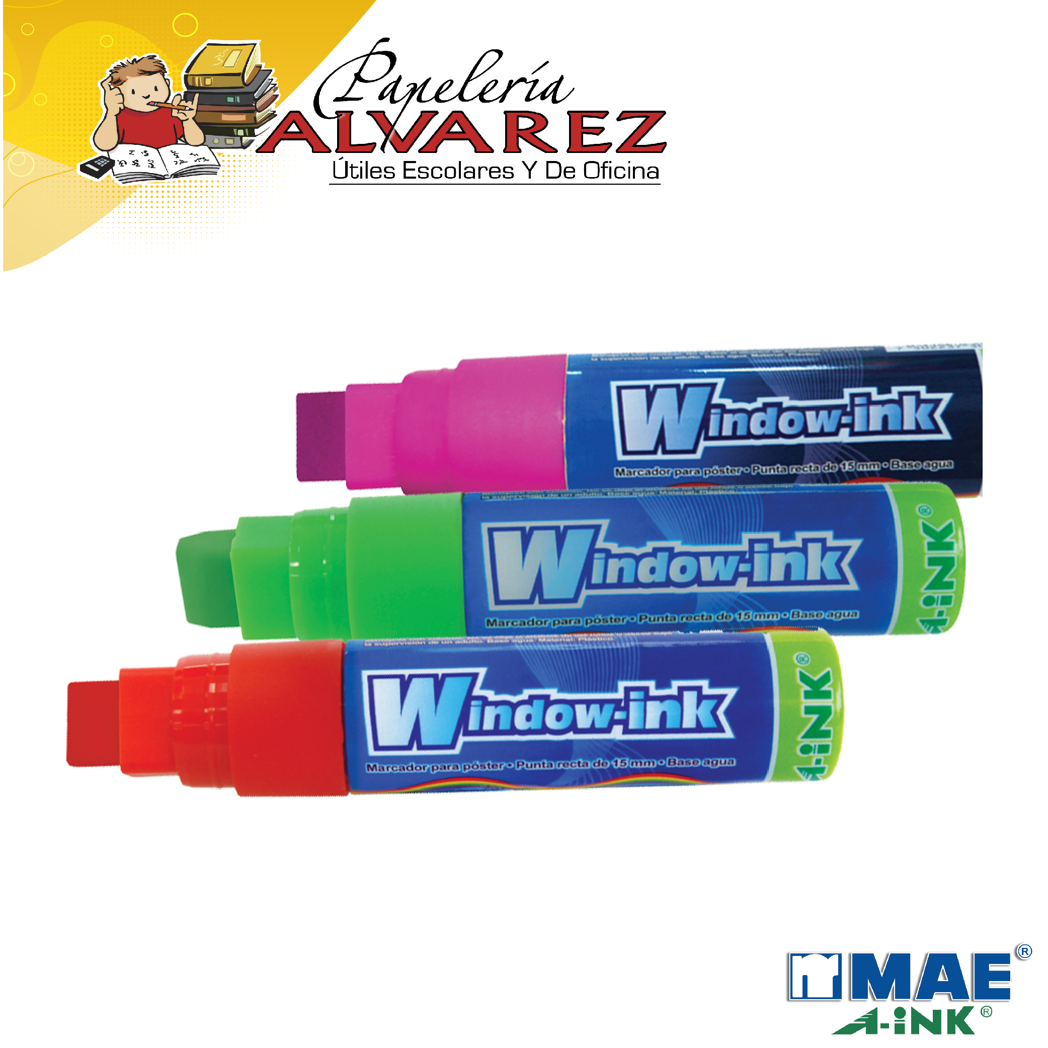 Imagen de MARCADOR MAE POSTER 15MM PARA VIDRIO