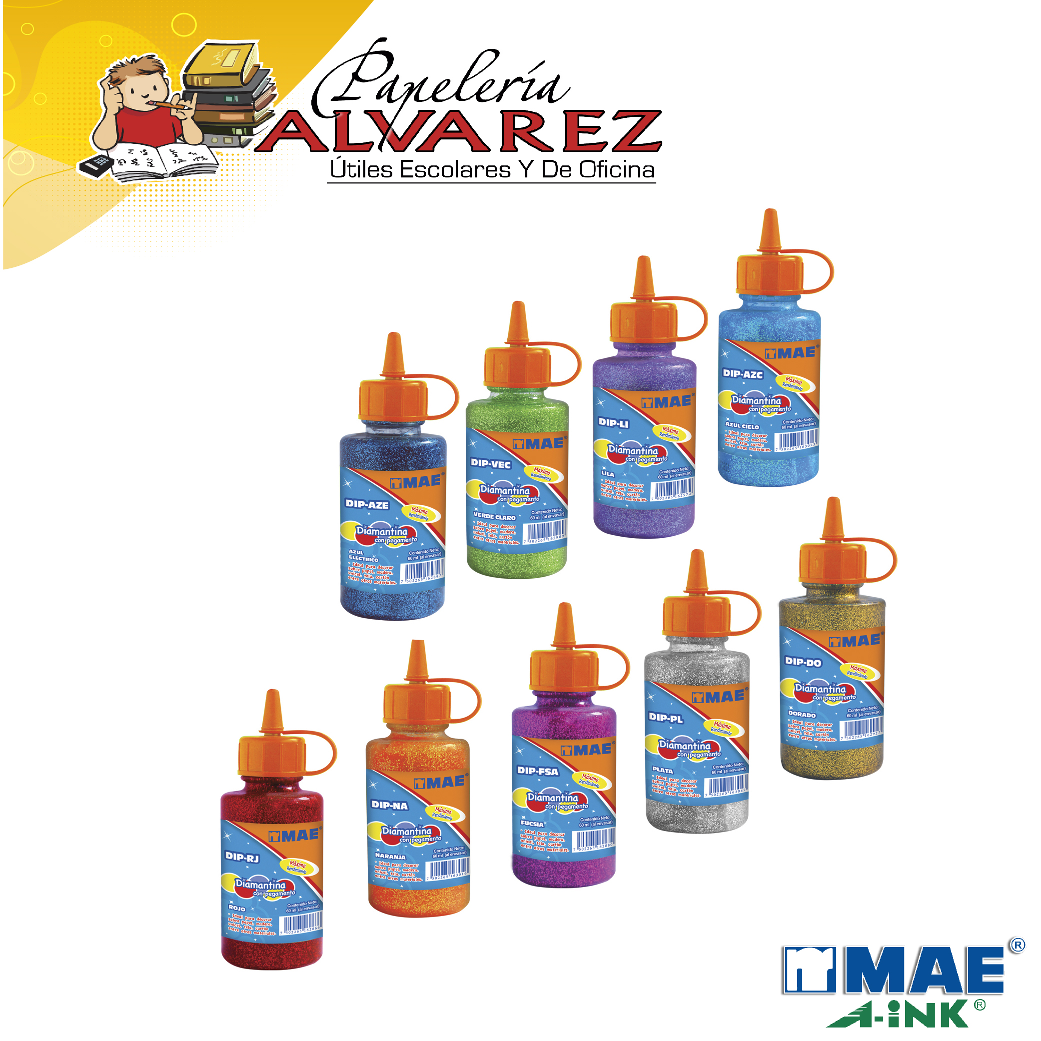 Imagen de DIAMANTINA MAE 60ML GLITTER C/ PEGAMENT
