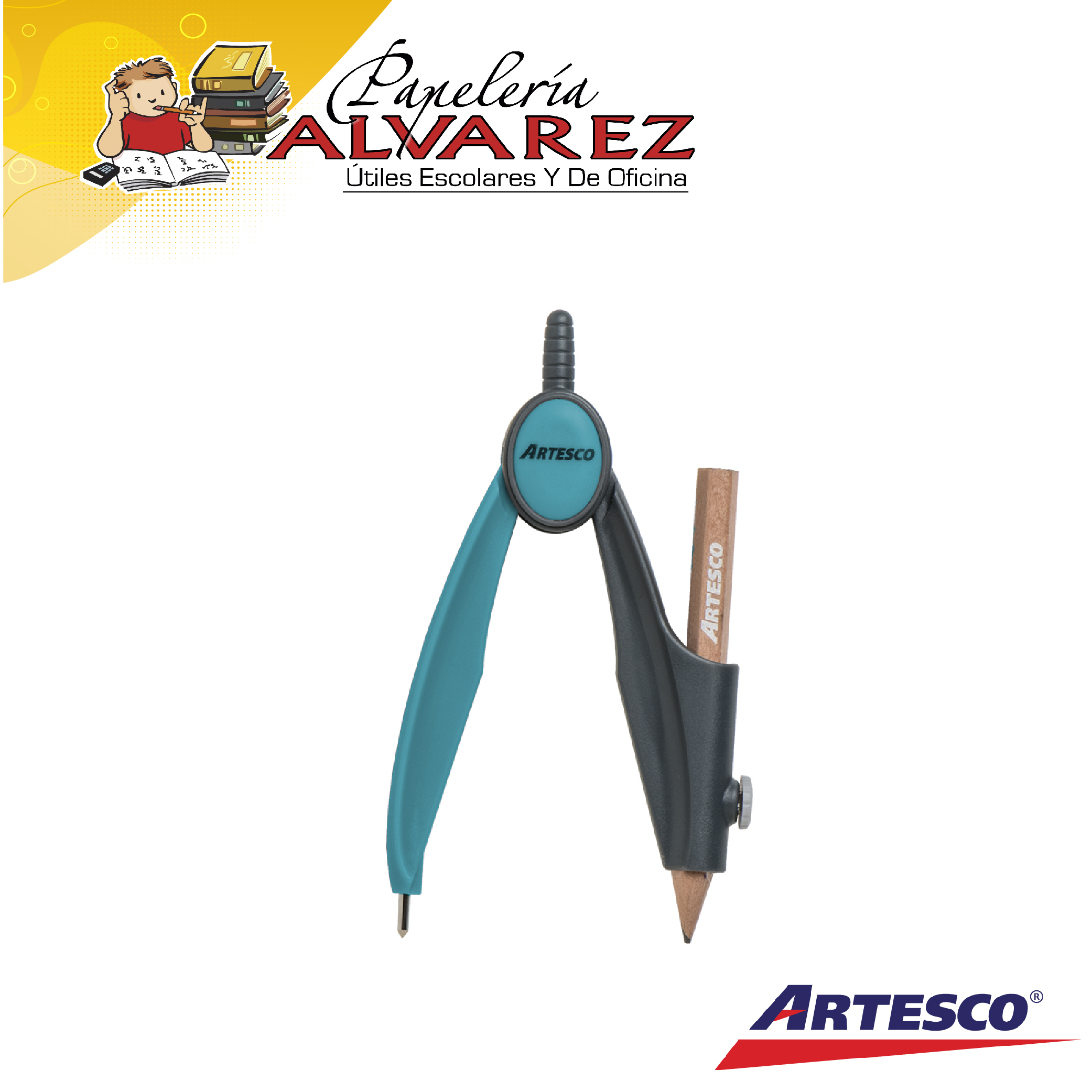 Imagen de COMPAS ARTESCO PLASTICO CON LAPIZ-