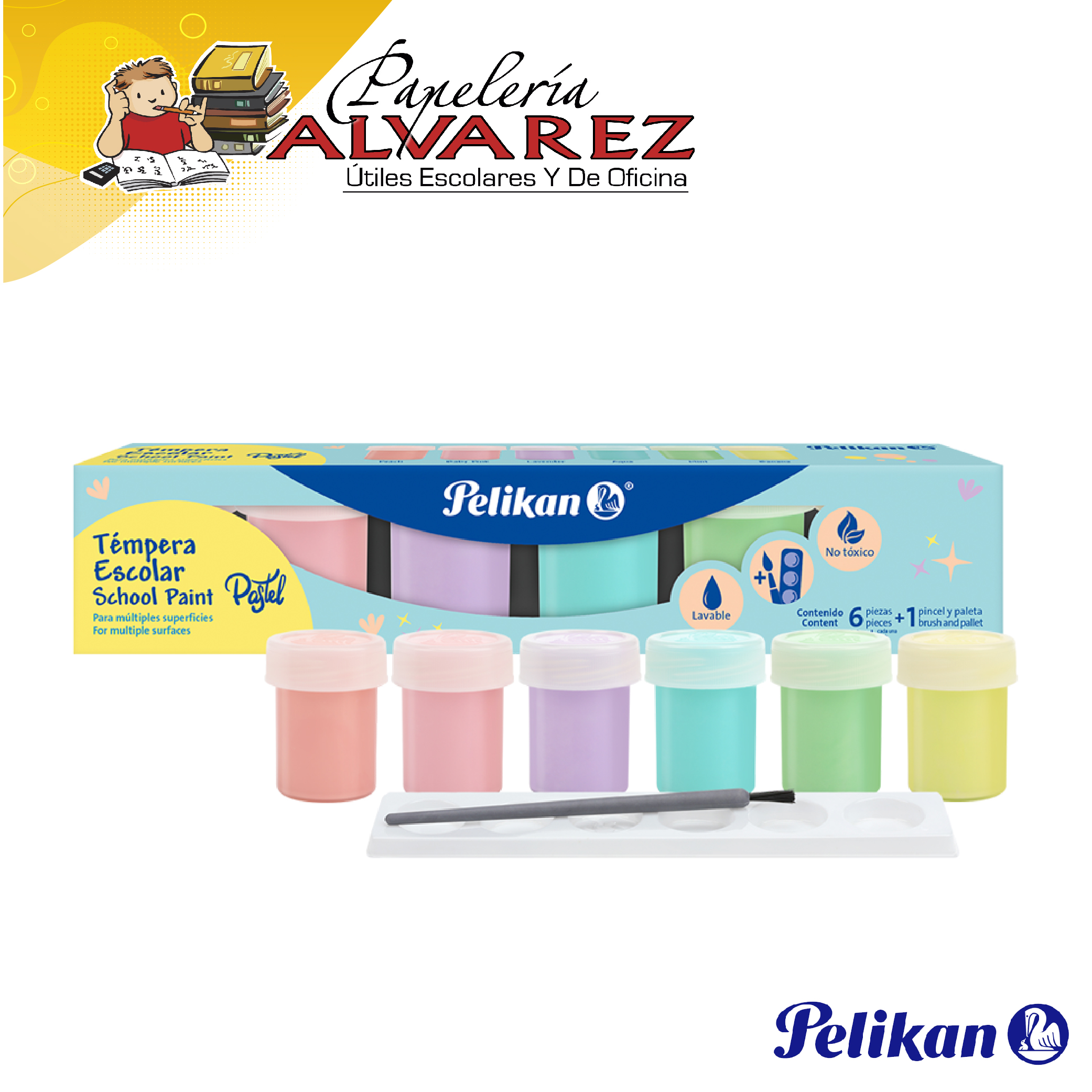 Imagen de TEMPERA PELIKAN PASTEL X 6