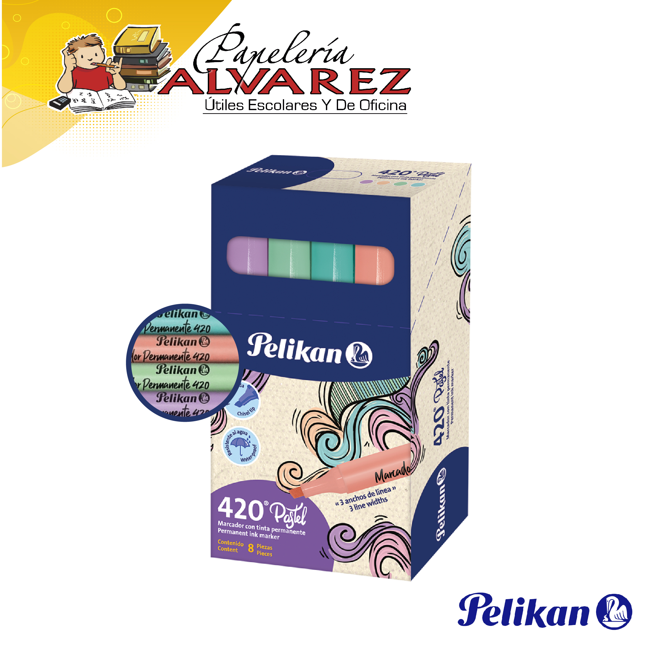 Imagen de MARCADOR PELIKAN 420 PASTEL UNIDAD