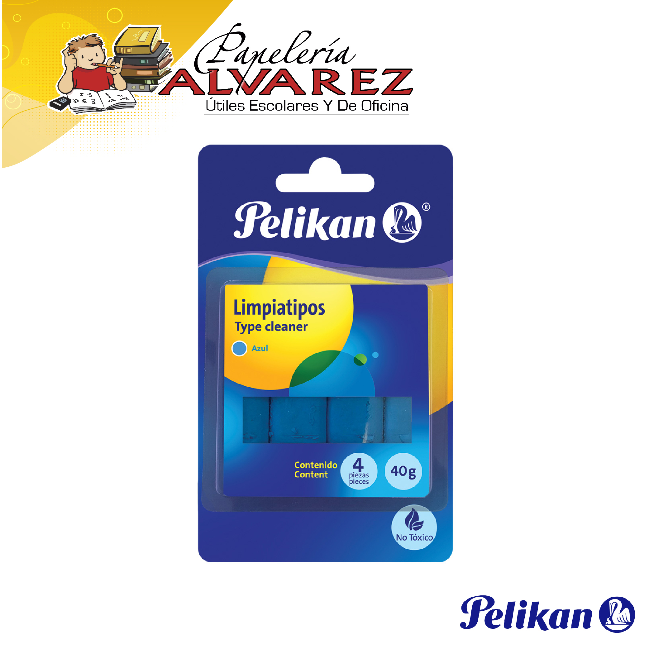 Imagen de LIMPIATIPOS PELIKAN X 4 AZUL 40 GRAMOS