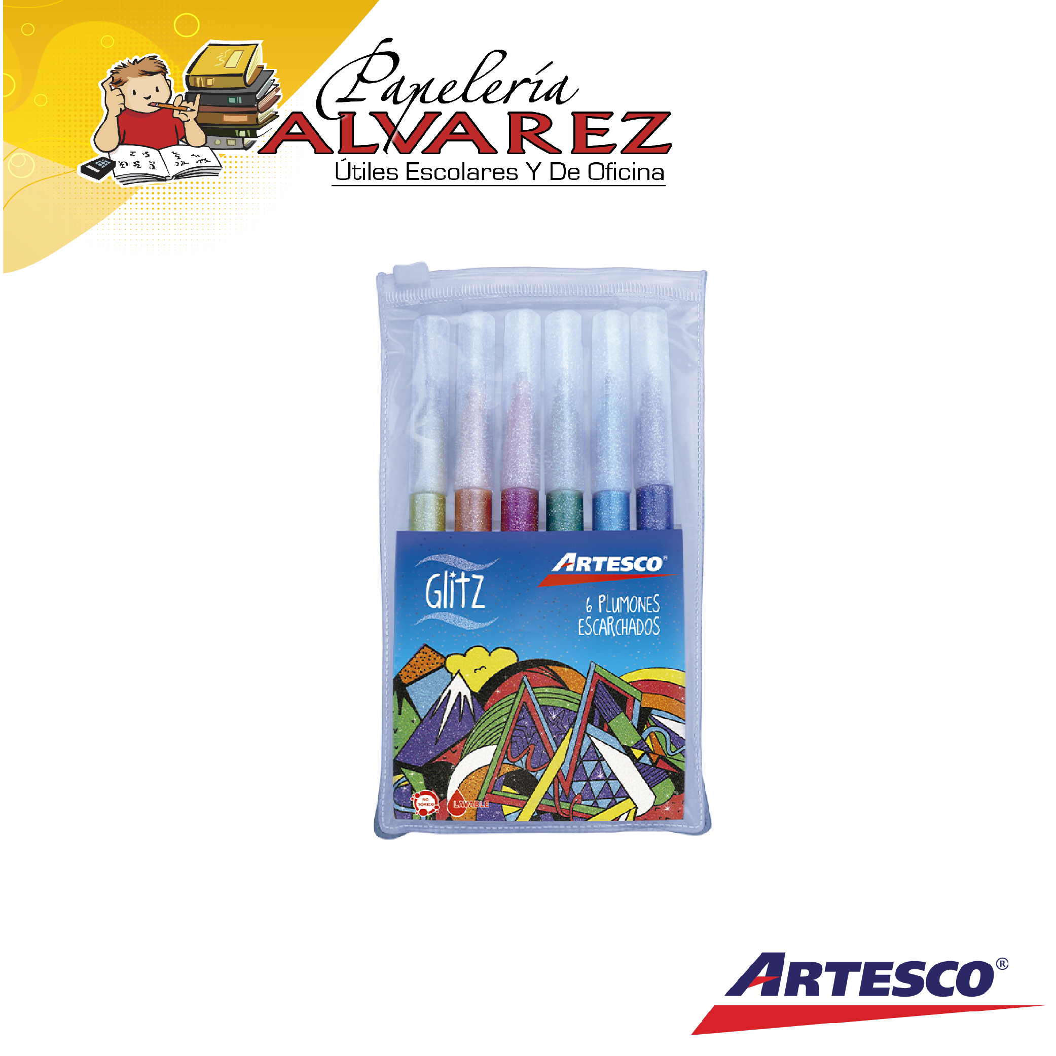 Imagen de PLUMON ESCARCHADO GLITZ ARTESCO X6-