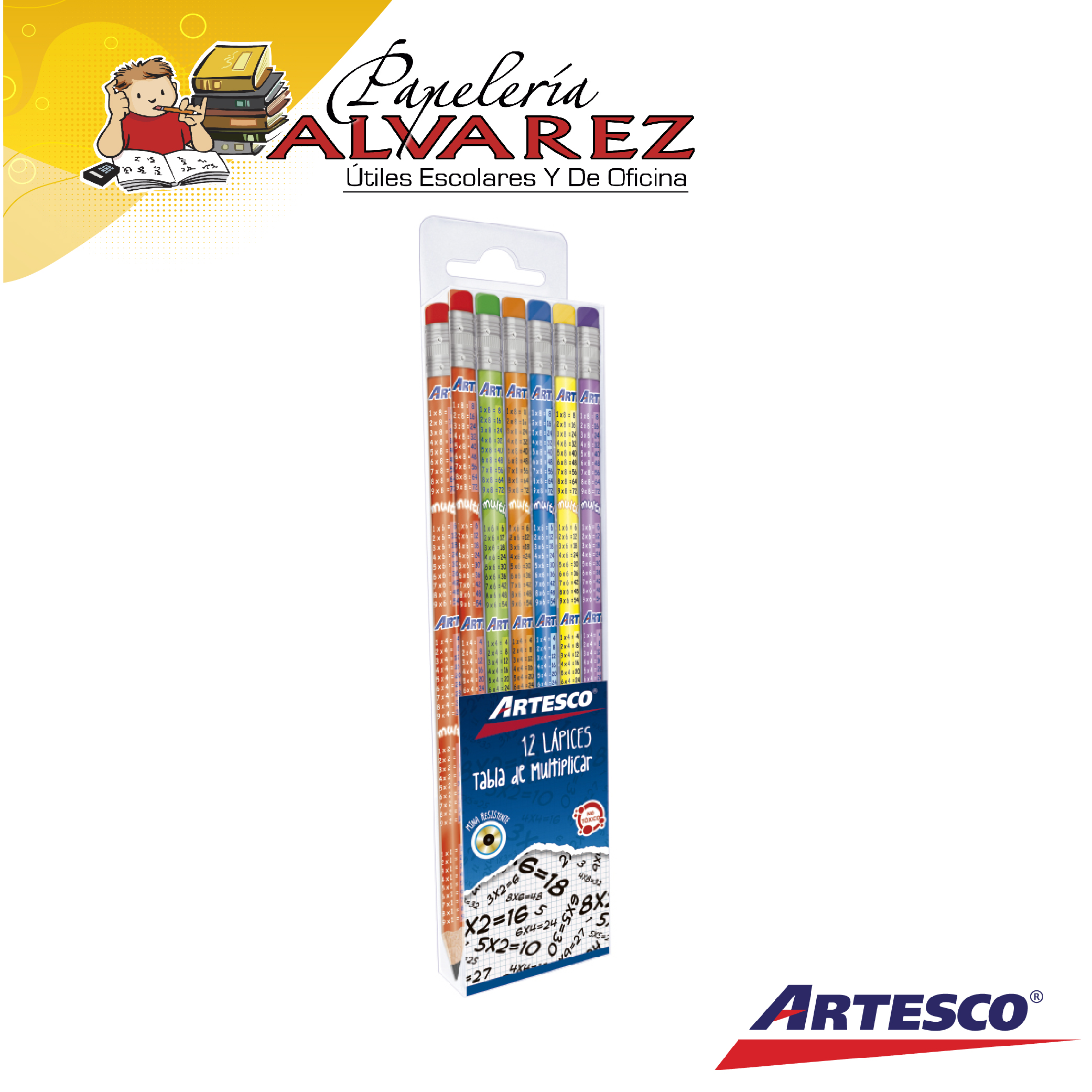 Imagen de LAPIZ ARTESCO TABLAS DE MULTIPLIC 2B UN