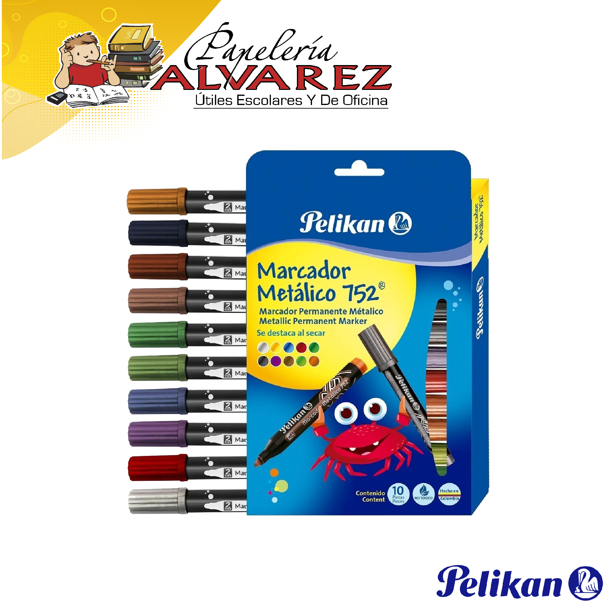 Imagen de MARCADOR PELIKAN METALIZADO 752 X 10 ES