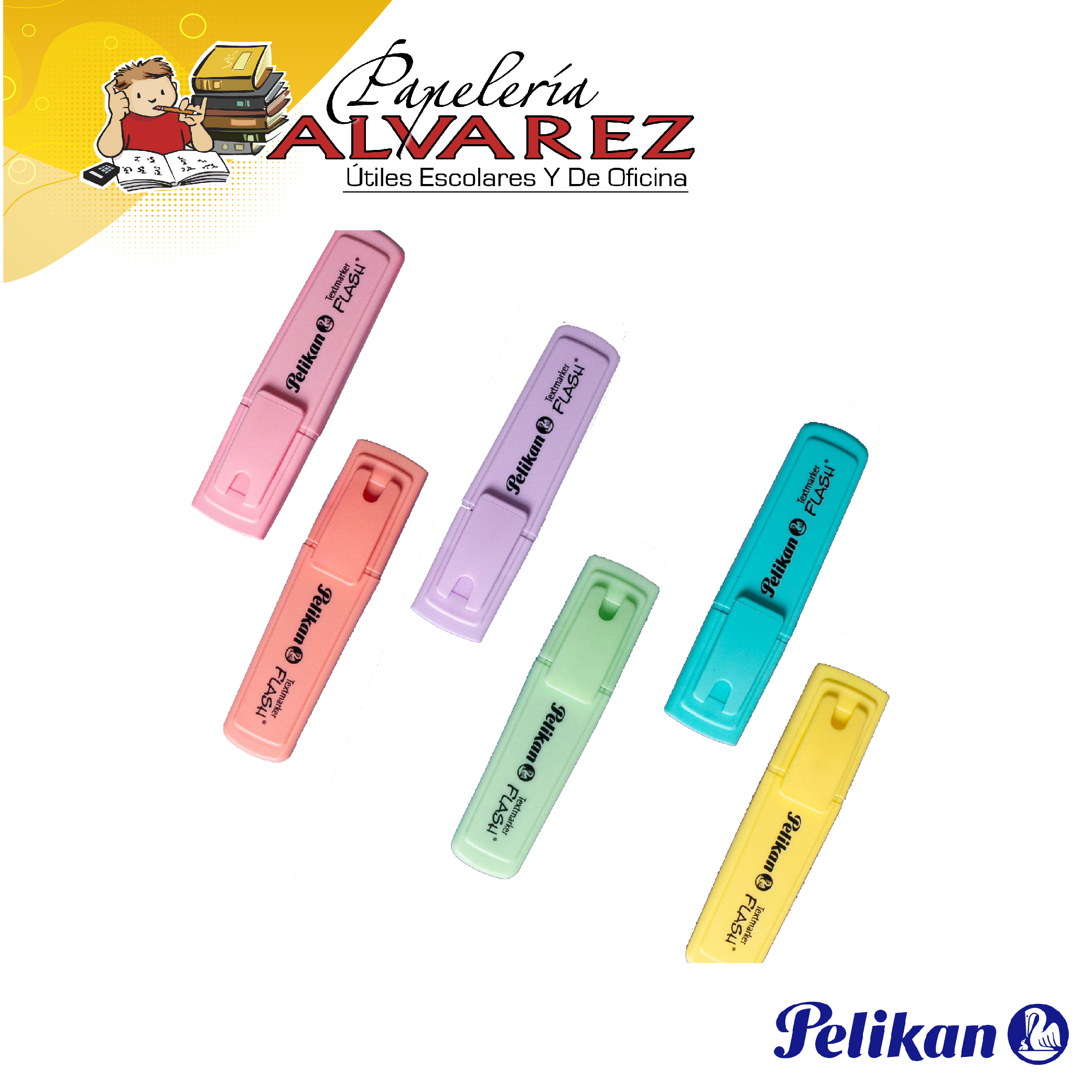 Imagen de RESALTADOR PELIKAN PLANO FLASH PASTEL