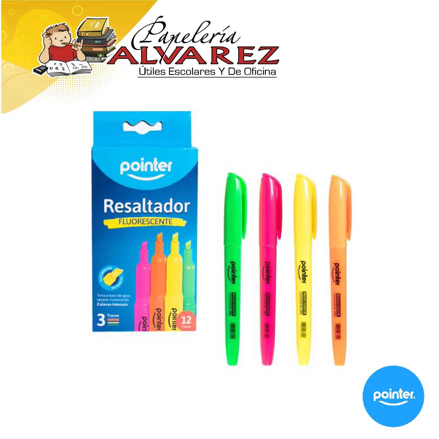 Imagen de RESALTADOR POINTER DELGADO 3 TRAZOS