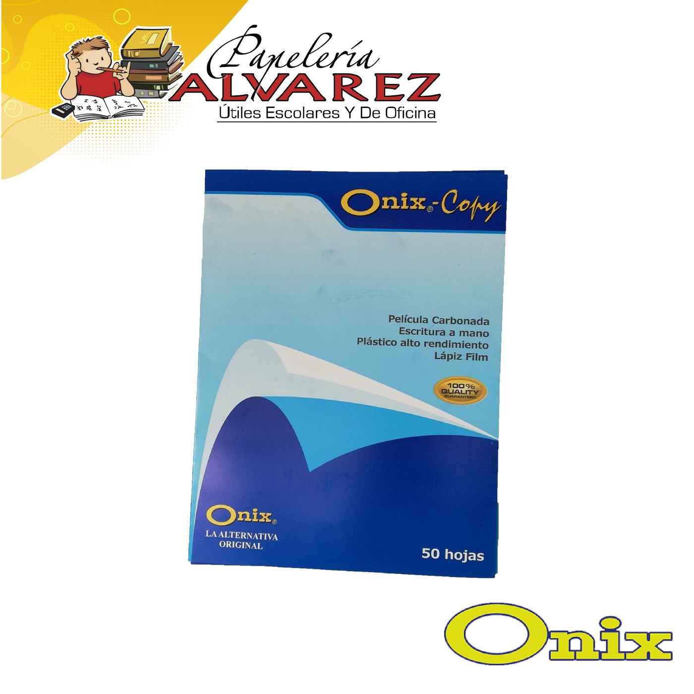 Imagen de PELICULA CARBONADA ONIX CARTA AZUL X 50 UNI