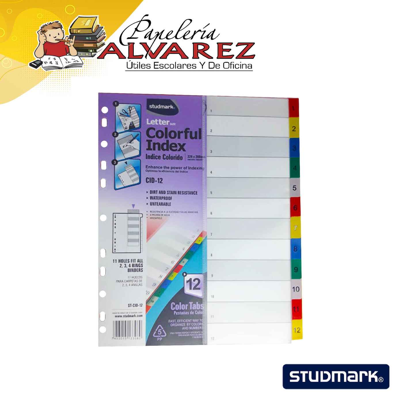 Imagen de SEPARADOR PLASTICO CARTA STUDMARK 12D