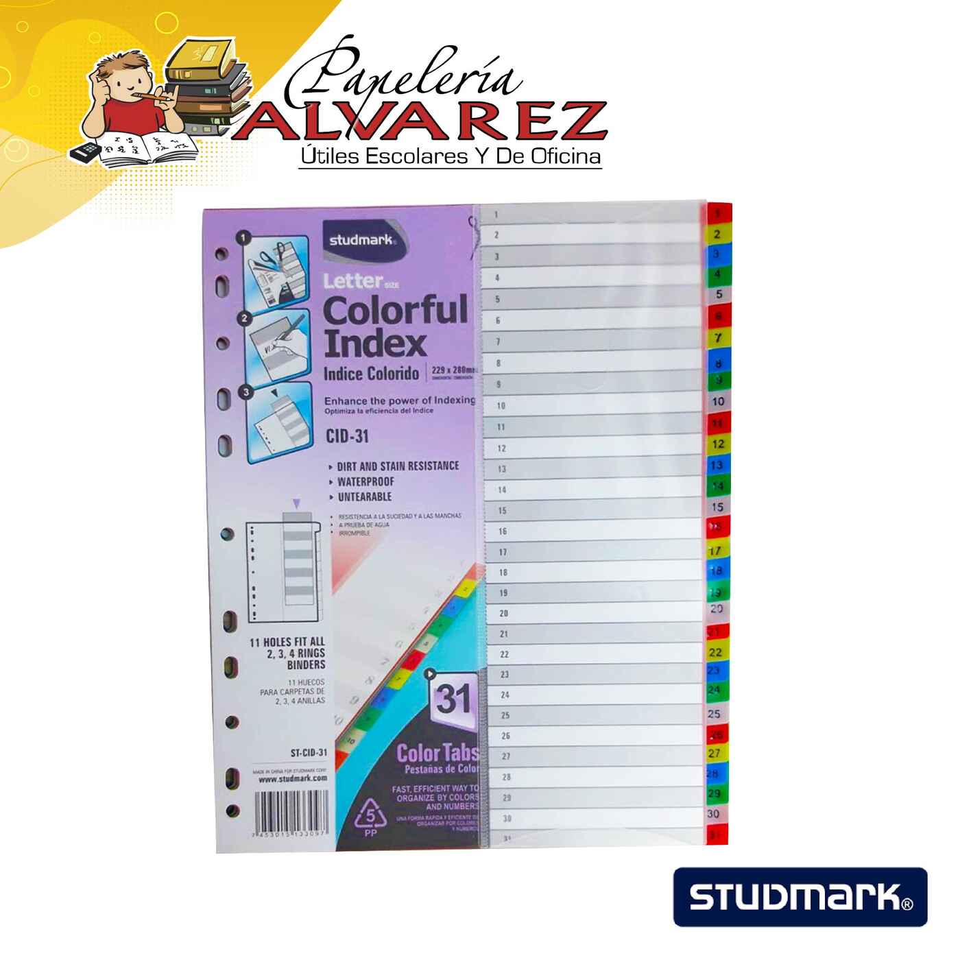 Imagen de SEPARADOR PLASTICO CARTA STUDMARK 31D