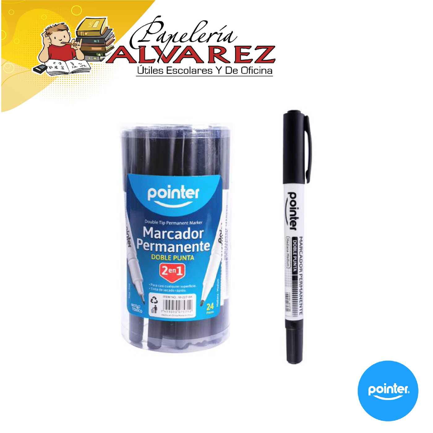 Imagen de MARCADOR POINTER PERMANENTE DOBLE PUNTA