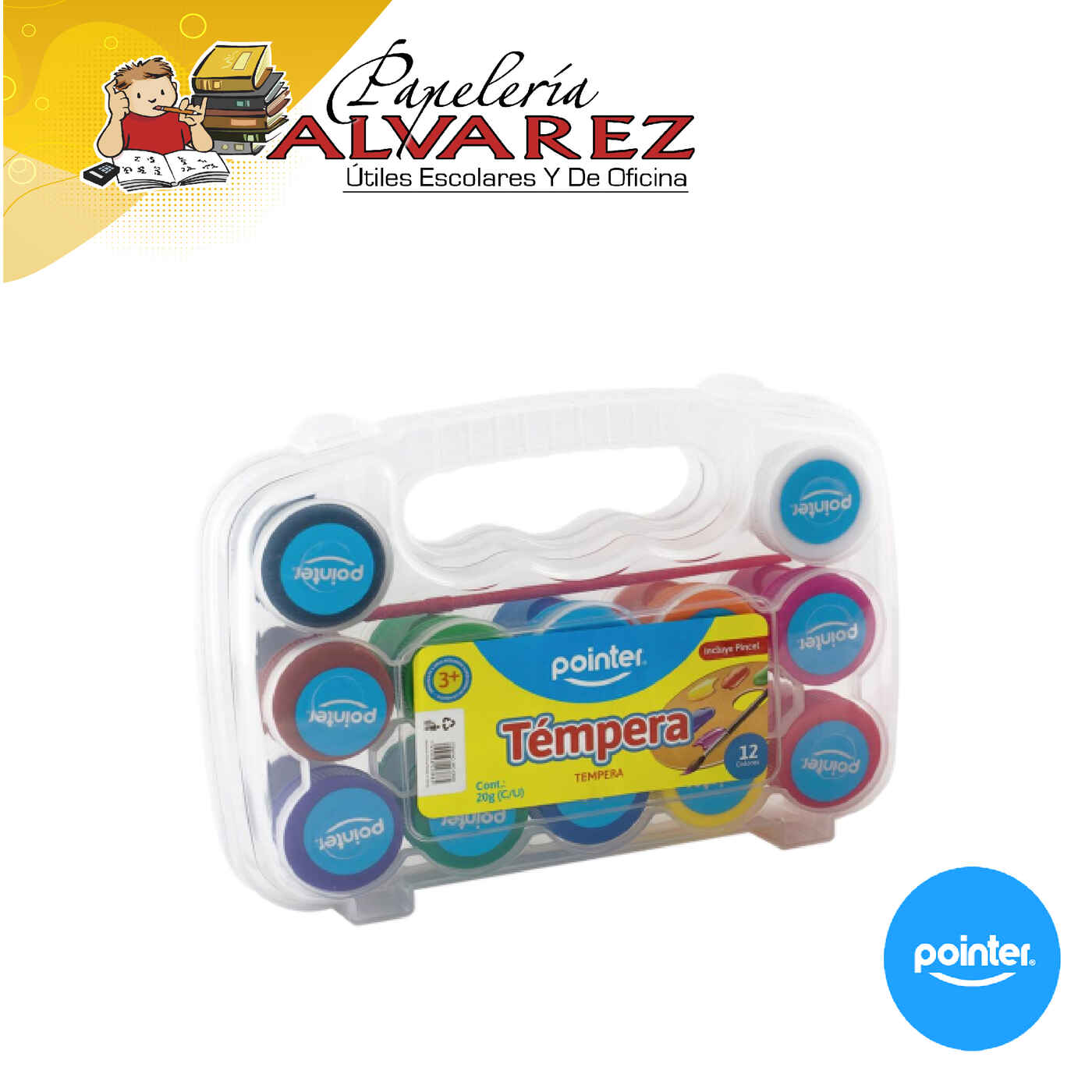 Imagen de TEMPERA POINTER ESTUCHE X12 + PINCEL
