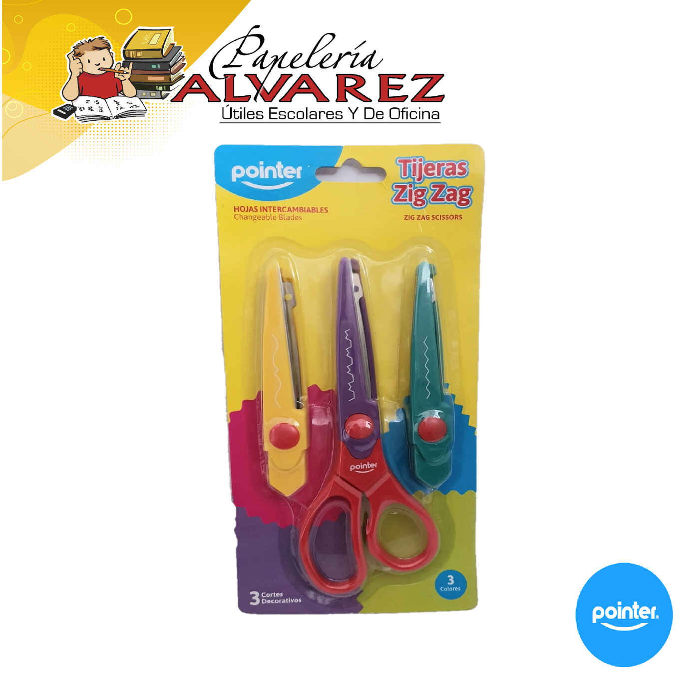 Imagen de TIJERA POINTER ZIG ZAG 3EN1 INTERCAMBIABLE