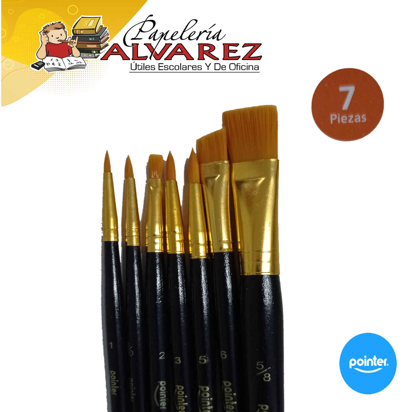 Imagen de Pincel pointer estuche x7 varios color negro