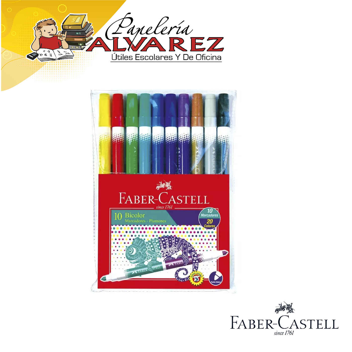 Imagen de PLUMON FABER CASTELL BICOLOR X 10