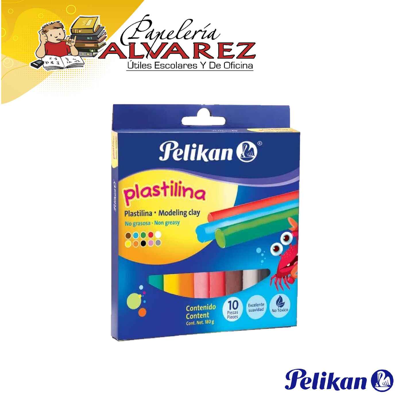 Imagen de PLASTILINA PELIKAN X 10 180GR